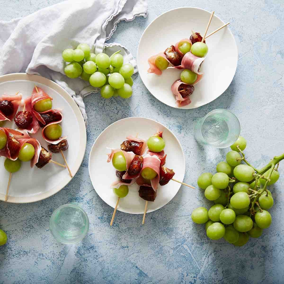 Autumn Crisp_Grape and Date Skewers with Prosciutto