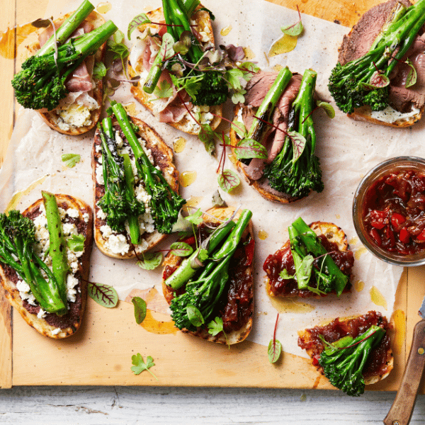 Broccolini Crostini Platter