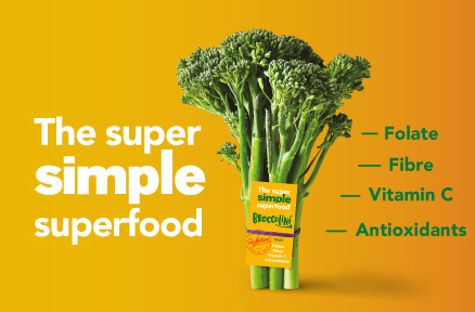 The super simple superfood broccolini creative with fibre, antioxidants, folate and Vitamin C