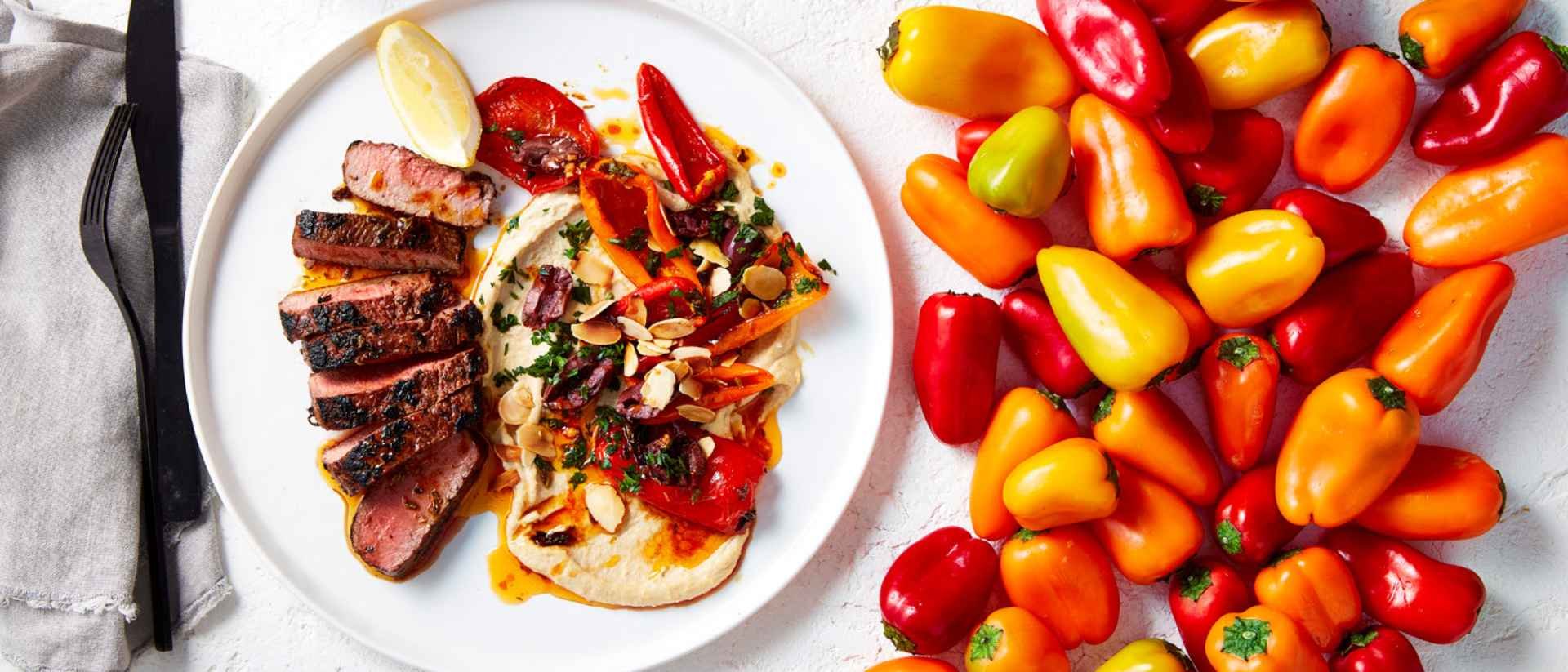 Greek Roasted Minicaps with Grilled Lamb
