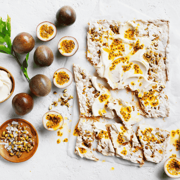 Meringue Brittle with Passionfruit