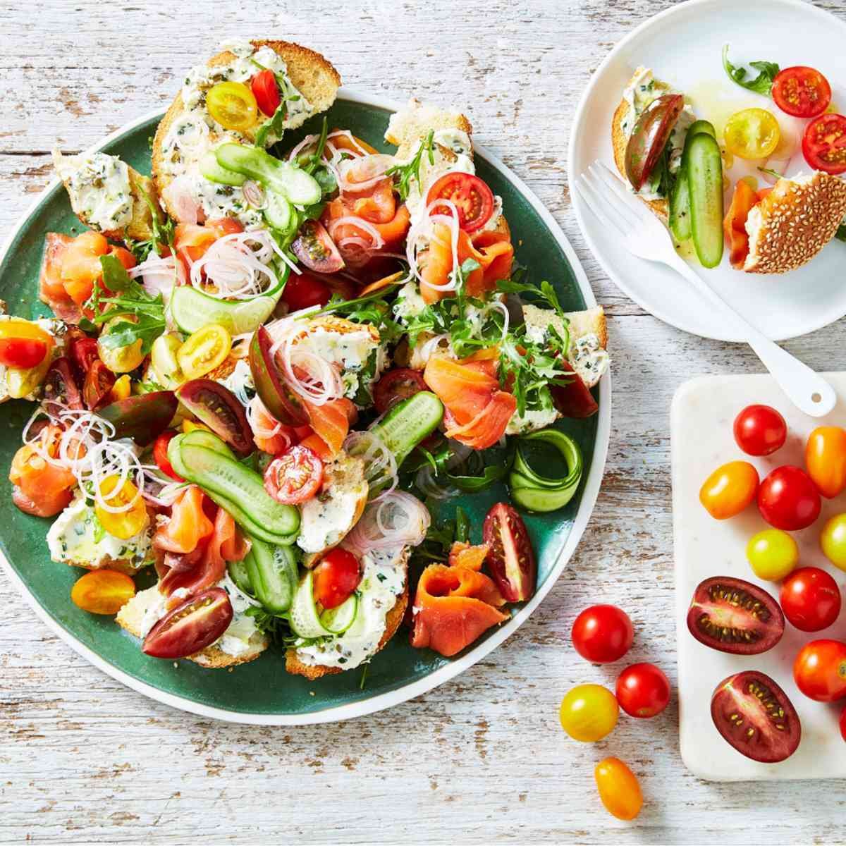 Mix-a-Mato smoked salmon bagel salad