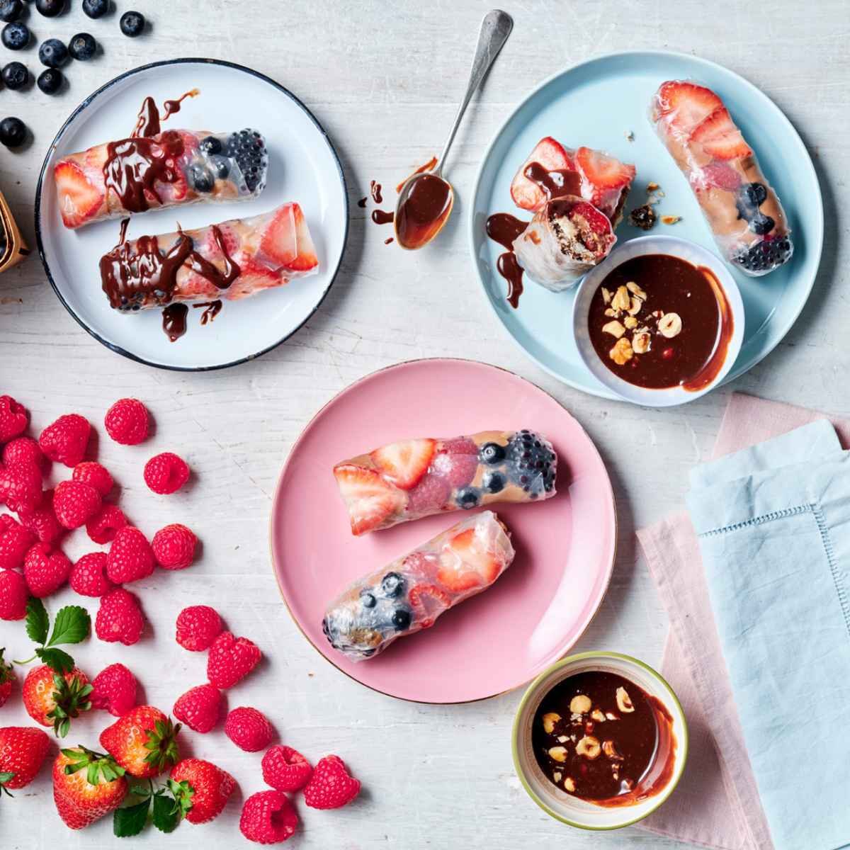 Perfection Berry Nutella Rice Paper Rolls