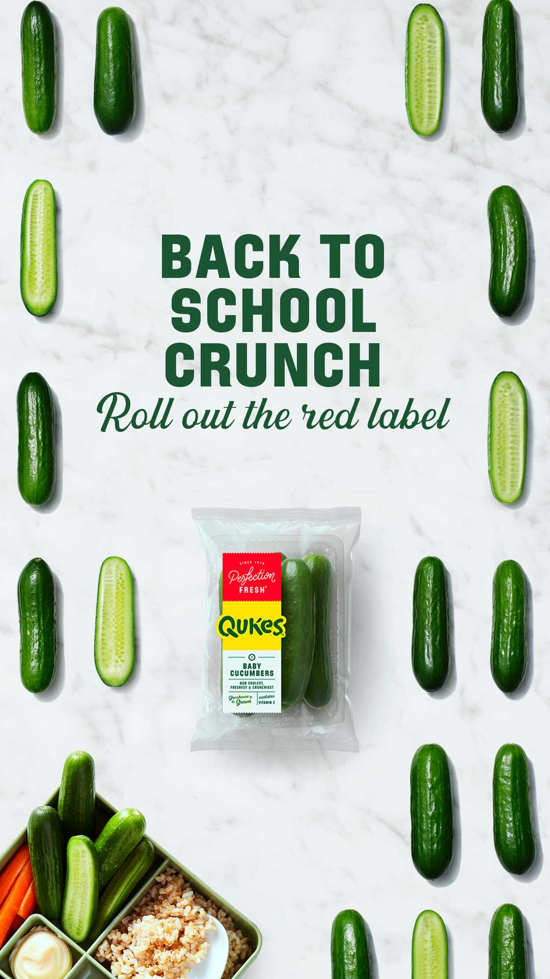 Back to school Crunch - with Qukes Baby Cucumbers