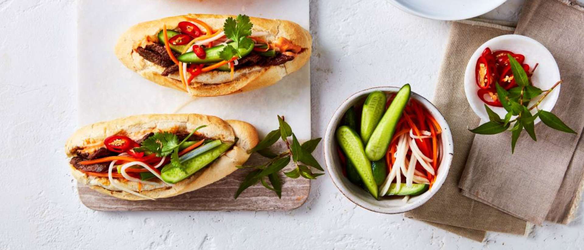 Lemongrass Beef Banh Mi With Qukes® Recipe 