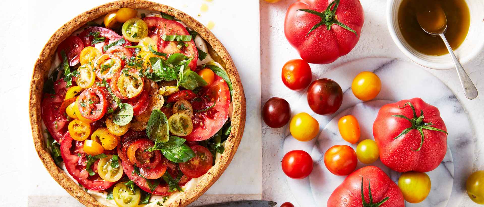 Mix-A-Mato® And Monterosa® Tomato Tart With Olive Haloumi Pastry  Recipe 