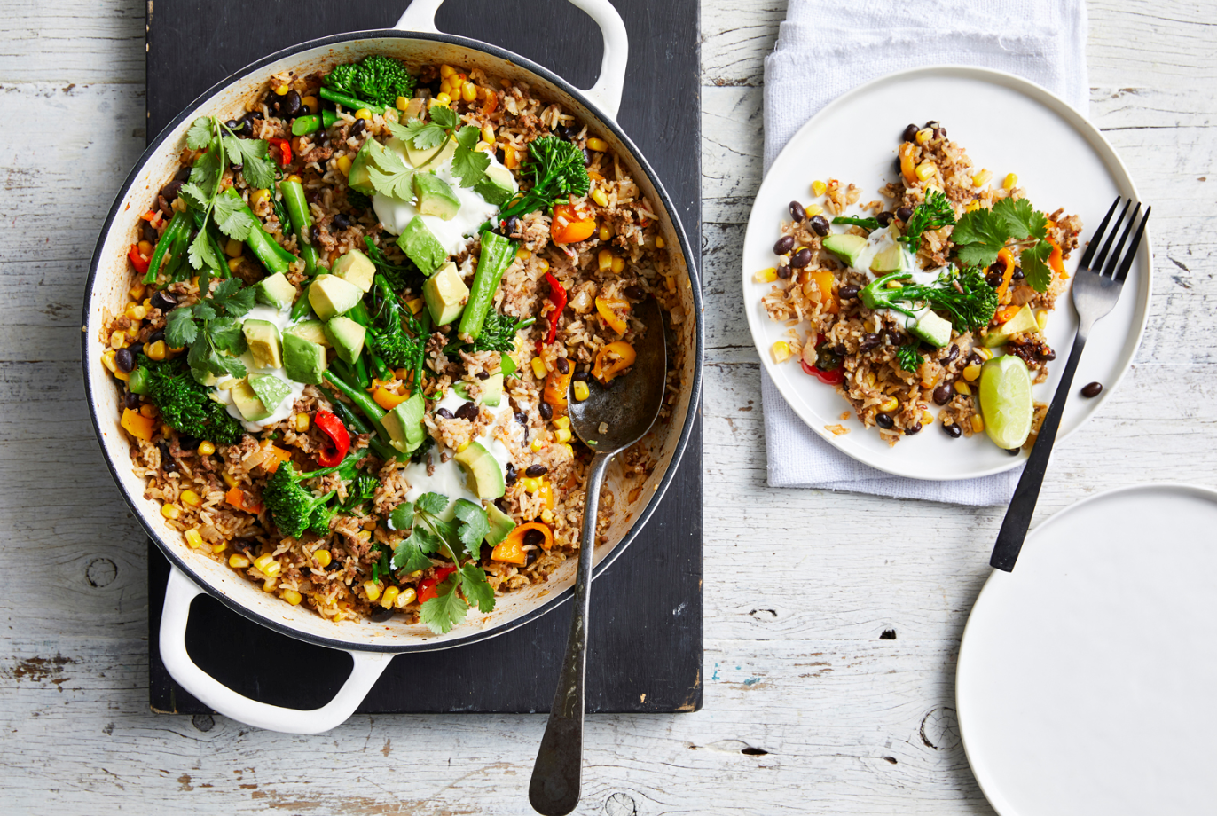 Recipe - One pan mexican style beef and broccolini rice