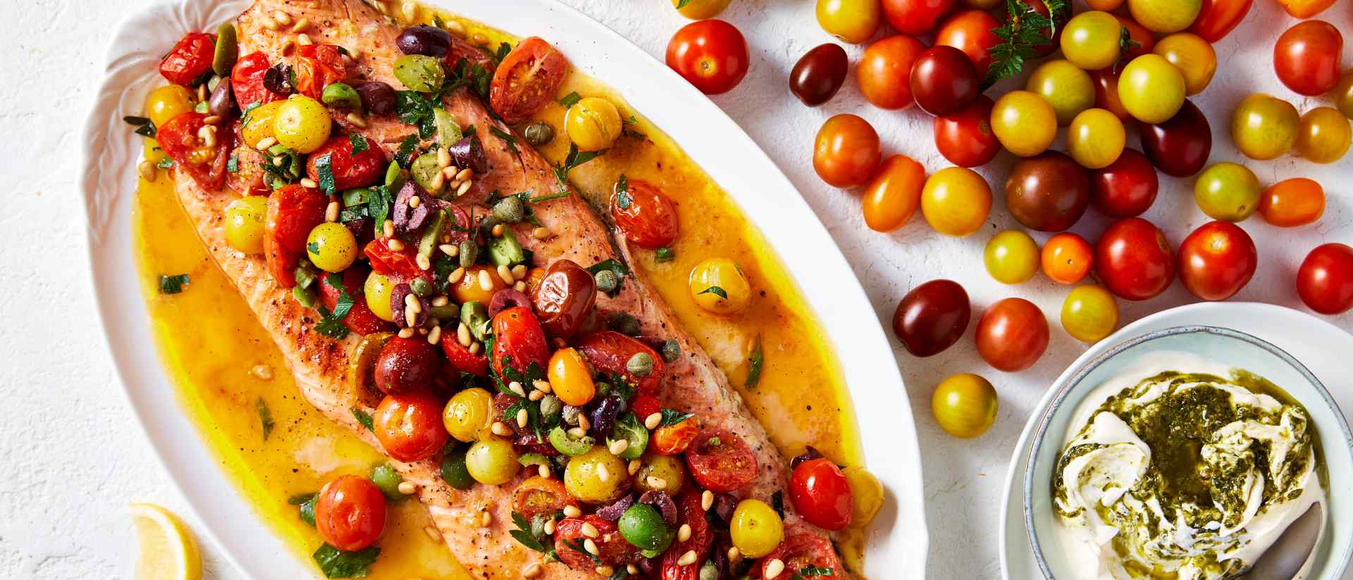 Oven Baked Salmon with Mix-a-Mato Tomatoes Recipe 