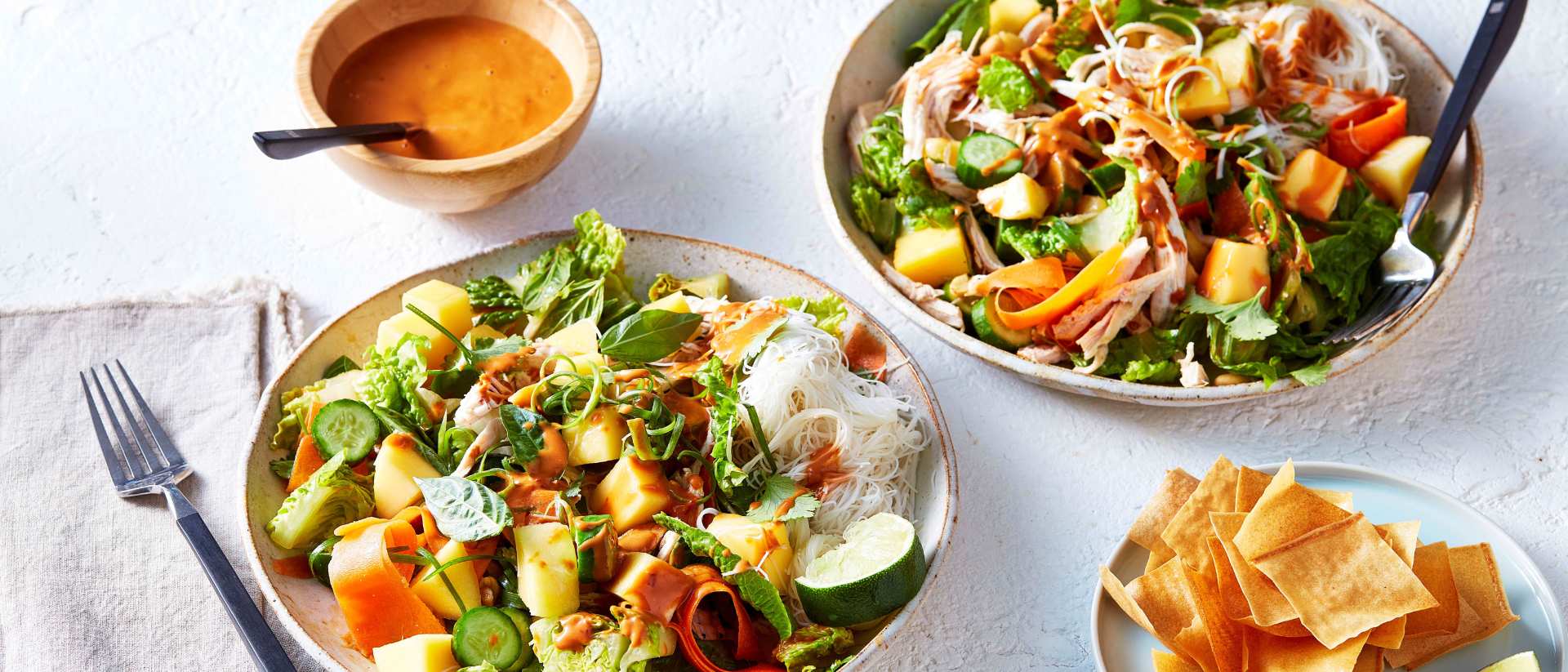 Peanut Chicken And Calypso® Mango Spring Roll Bowls Recipe 