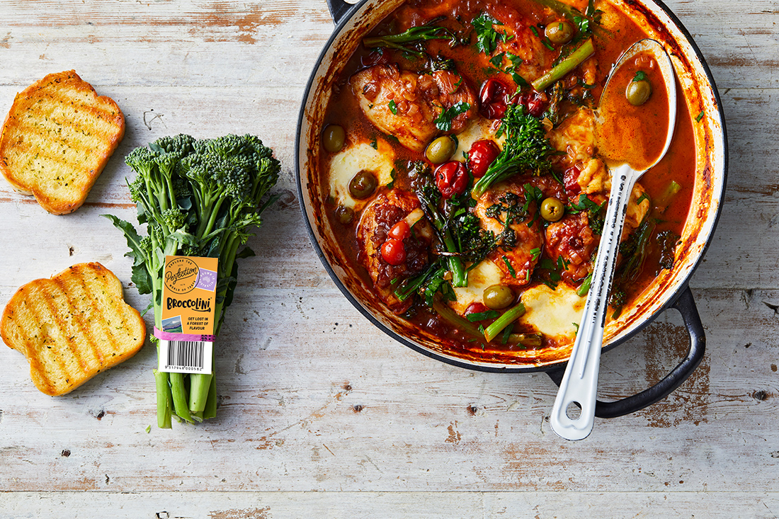 Recipe - One pan Caprese Chicken with Broccolini