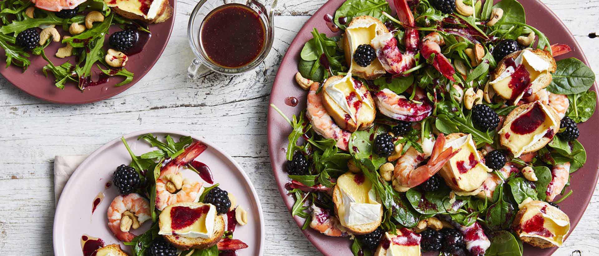 Perfection Blackberry And Prawn Rocket Salad With Brie Croutons Recipe