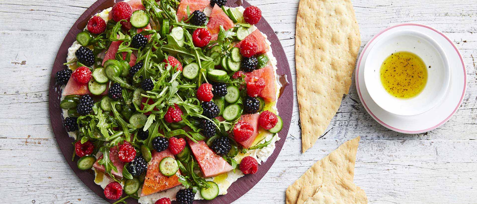 Raspberry Blackberry Watermelon Salad With Whipped Feta Recipe