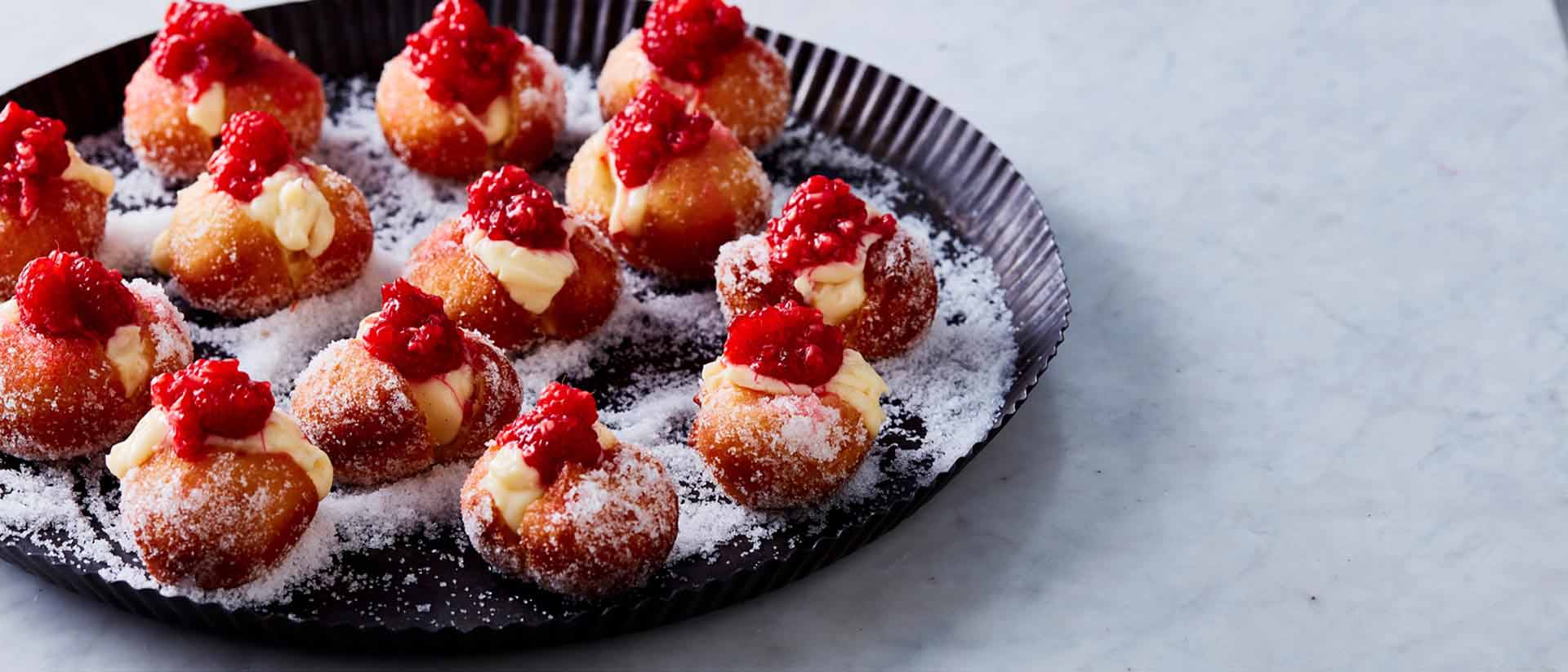 Raspberry Custard Doughnuts Recipe