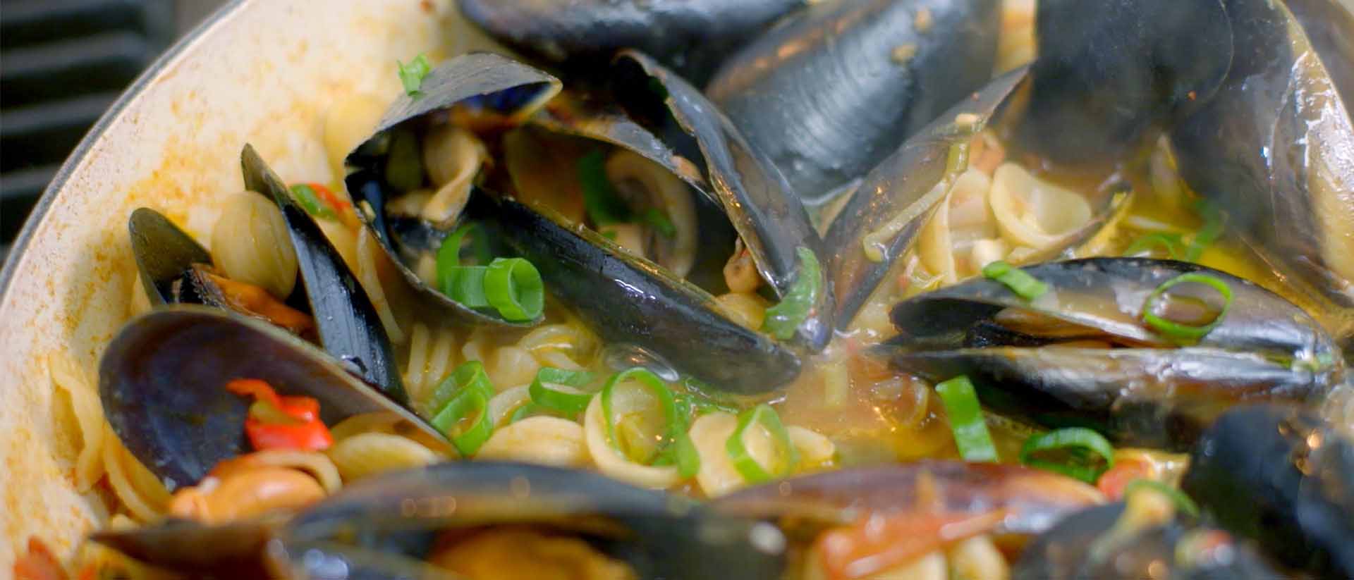 One Pot Orecchiette With Mussels Kumato Tomatoes And Wine Recipe