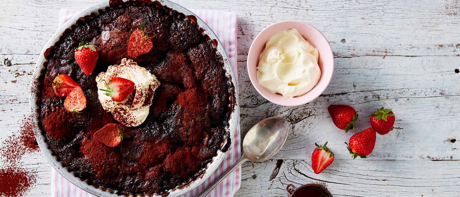 Chocolate Strawberry Self Saucing Pudding Recipe