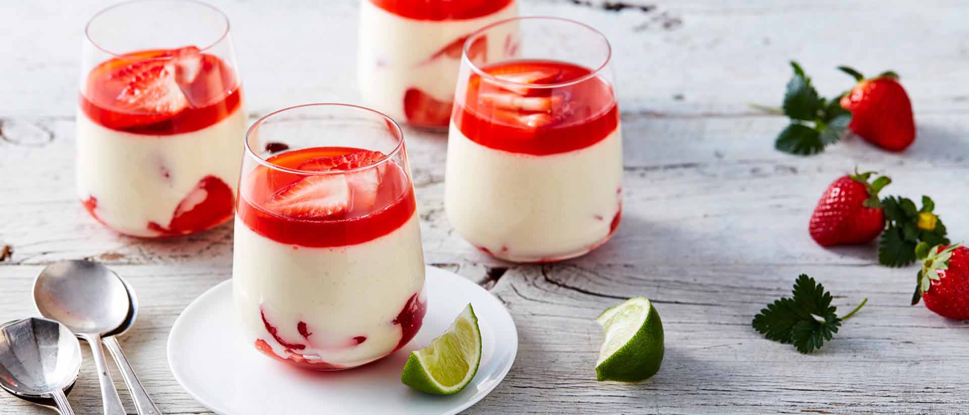 Strawberry Lime And Vanilla Panna Cotta Recipe