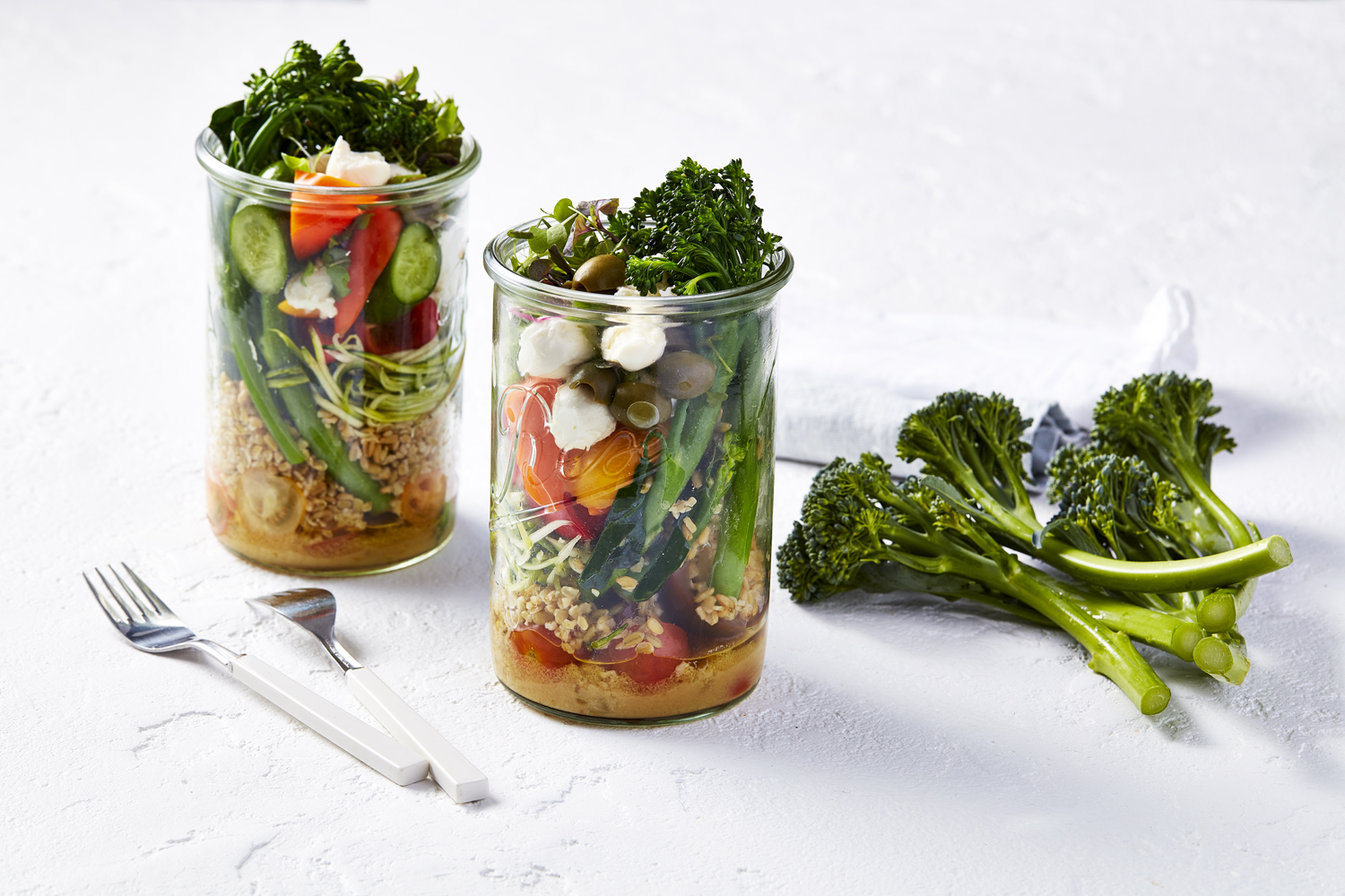 Broccolini Zoodle Salad Jar