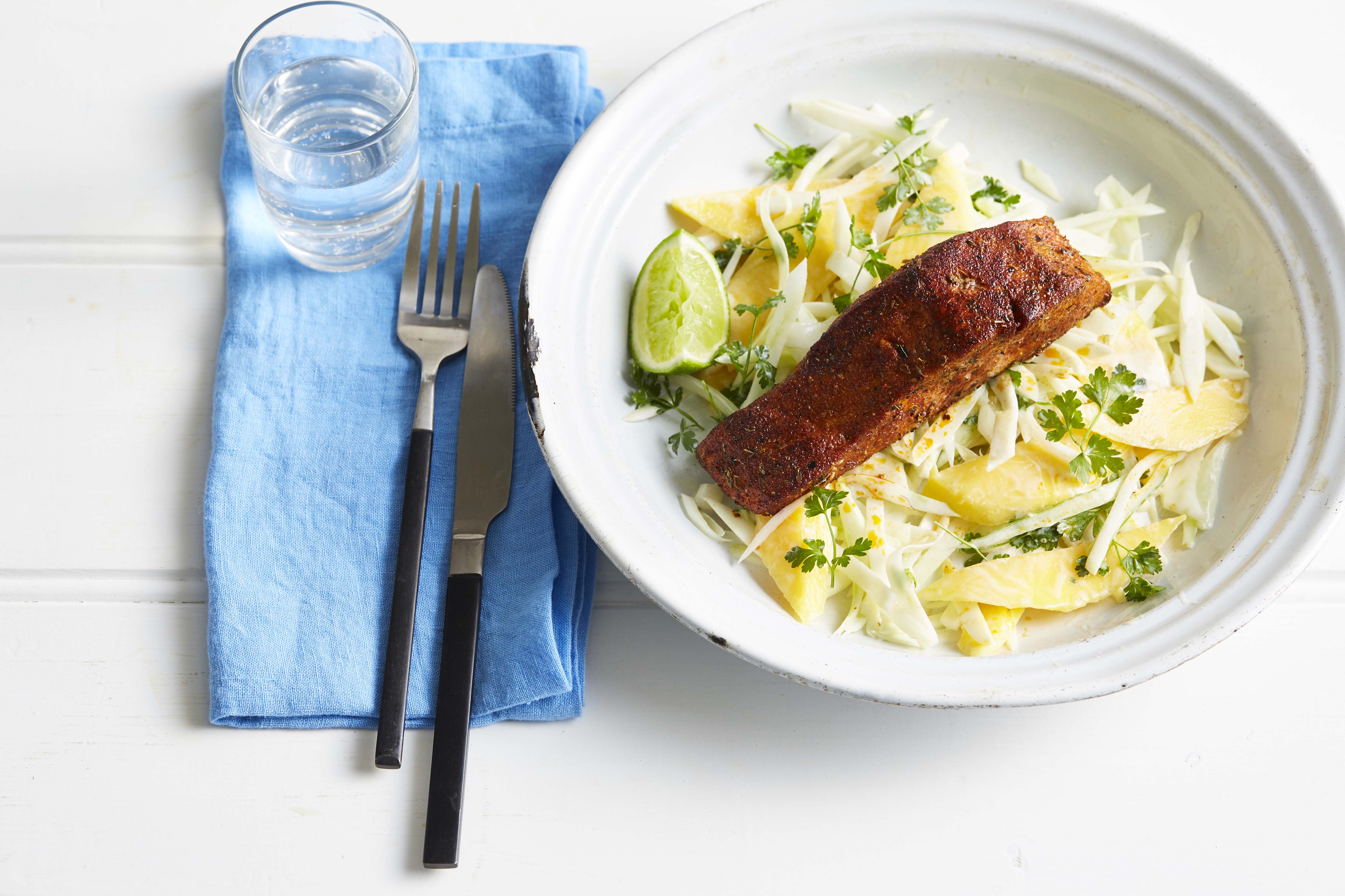 Calypso Mango Cajun Salmon with Mango & Fennel Salad