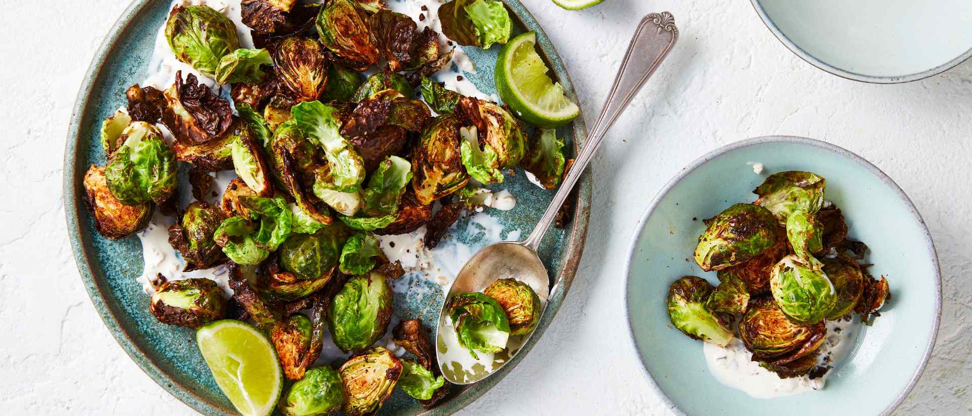 Roasted Bambino® Brussels Sprouts with Jalapeno Dressing (Air fryer + Oven method)  Recipe 