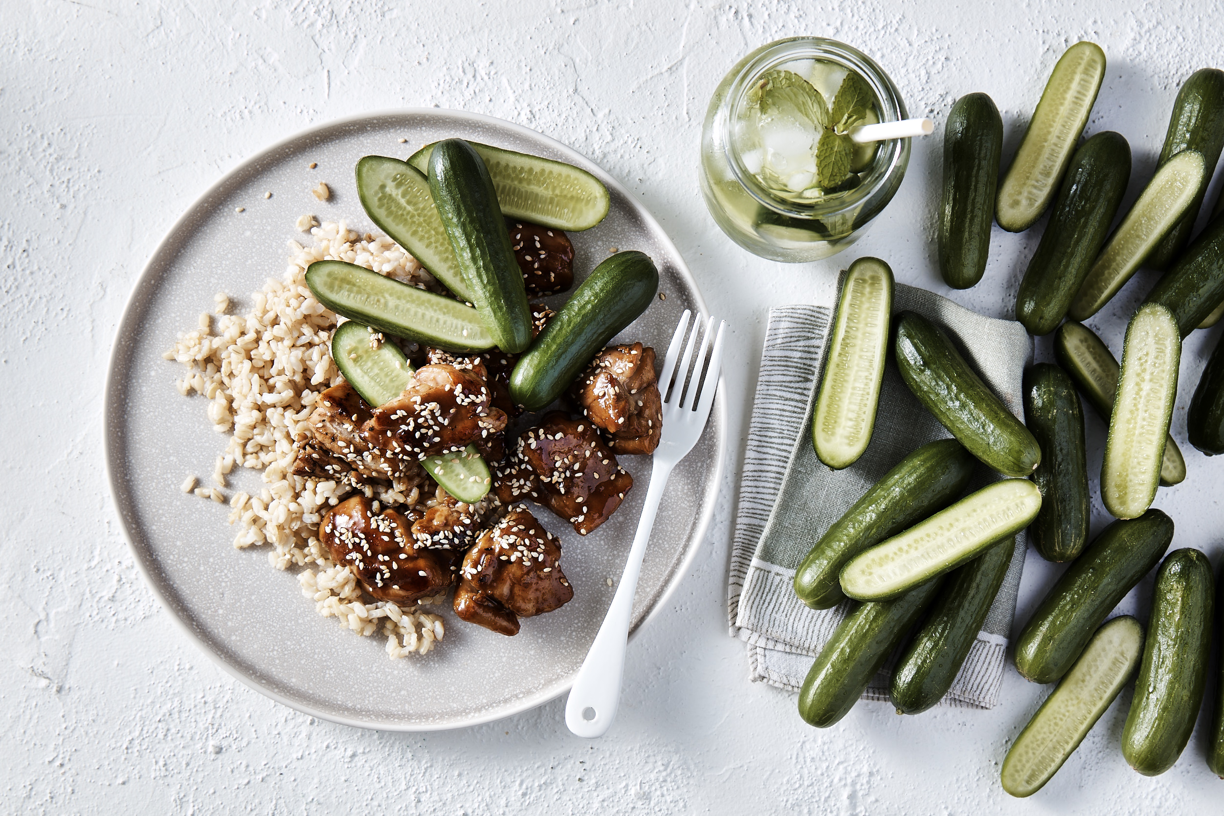 Teriyaki chicken with Qukes® baby cucumbers Perfection Fresh Australia