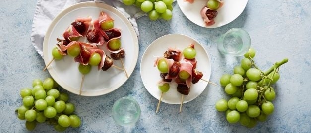 Autumncrisp® grape And Dates Skewers With Prosciutto Recipe