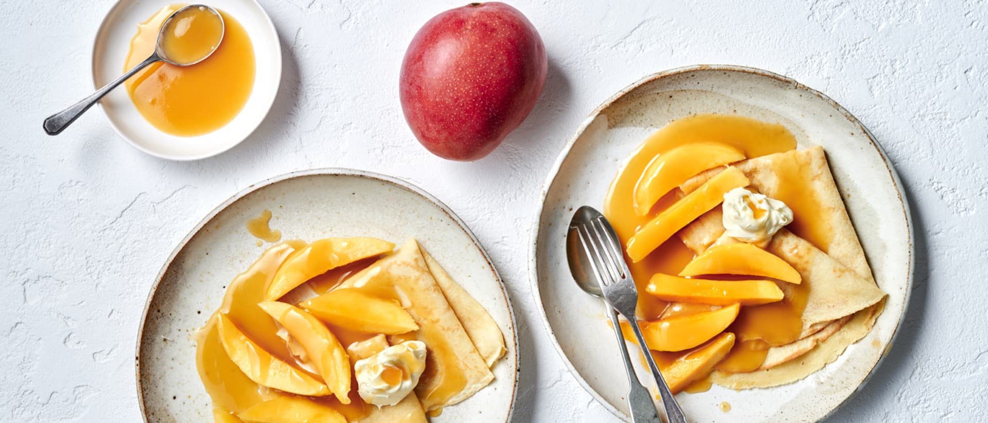 Crepes with Scarlet Delight® Mango & Maple Sauce Recipe