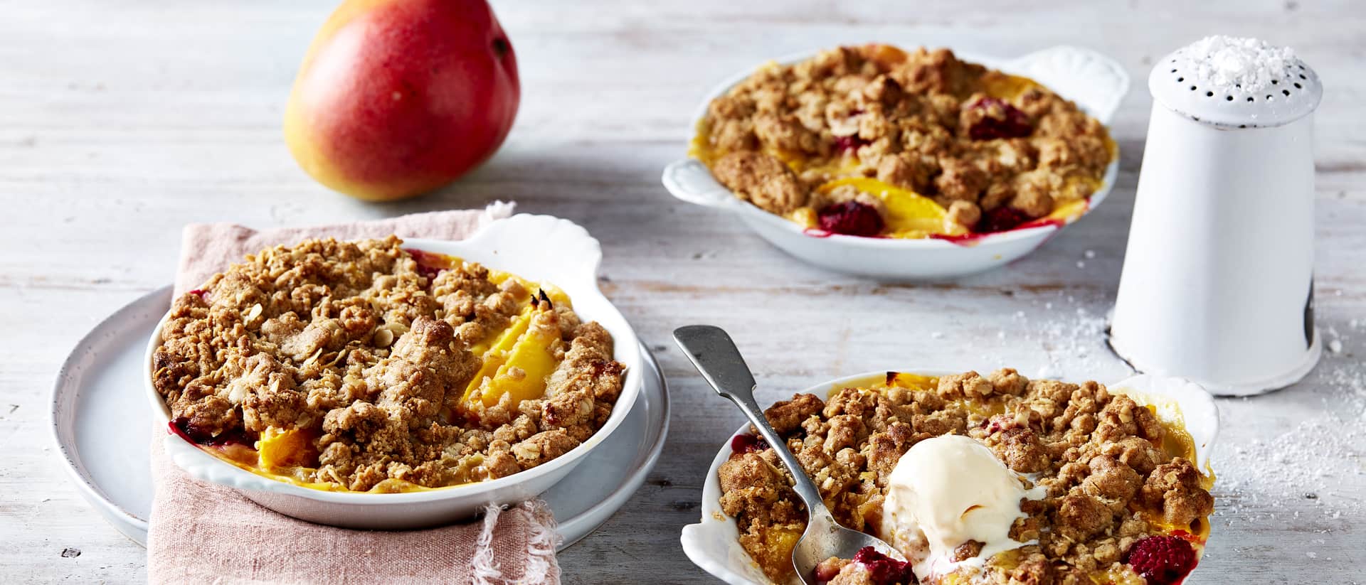 Hula® Mango, Raspberry & Custard Crumble Recipe