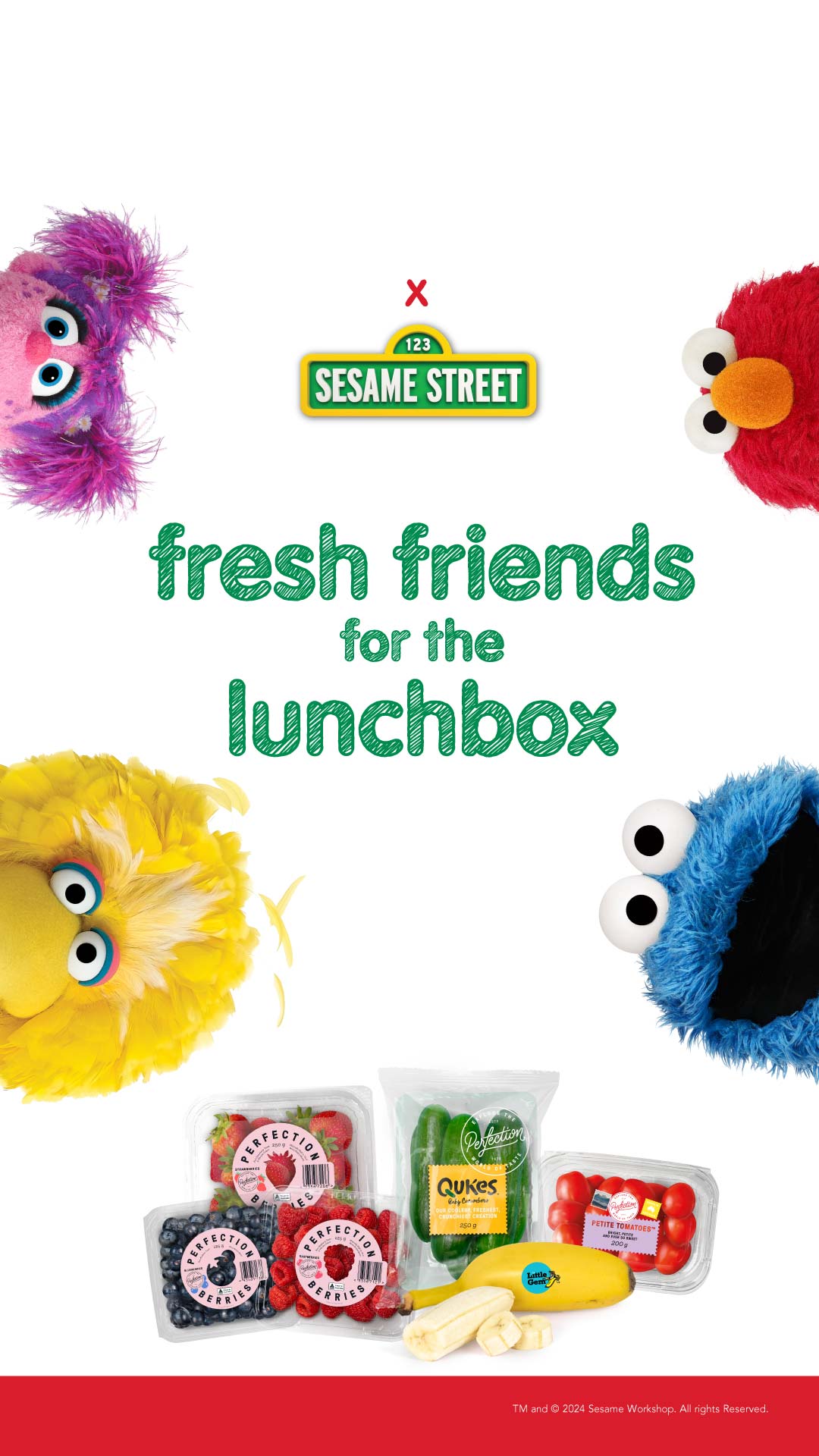 Sesame Street and Perfection - fresh friends for the lunchbox