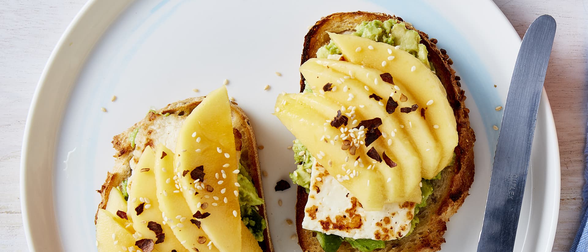 Calypso Mango Avocado Haloumi Breakfast Toast Recipe