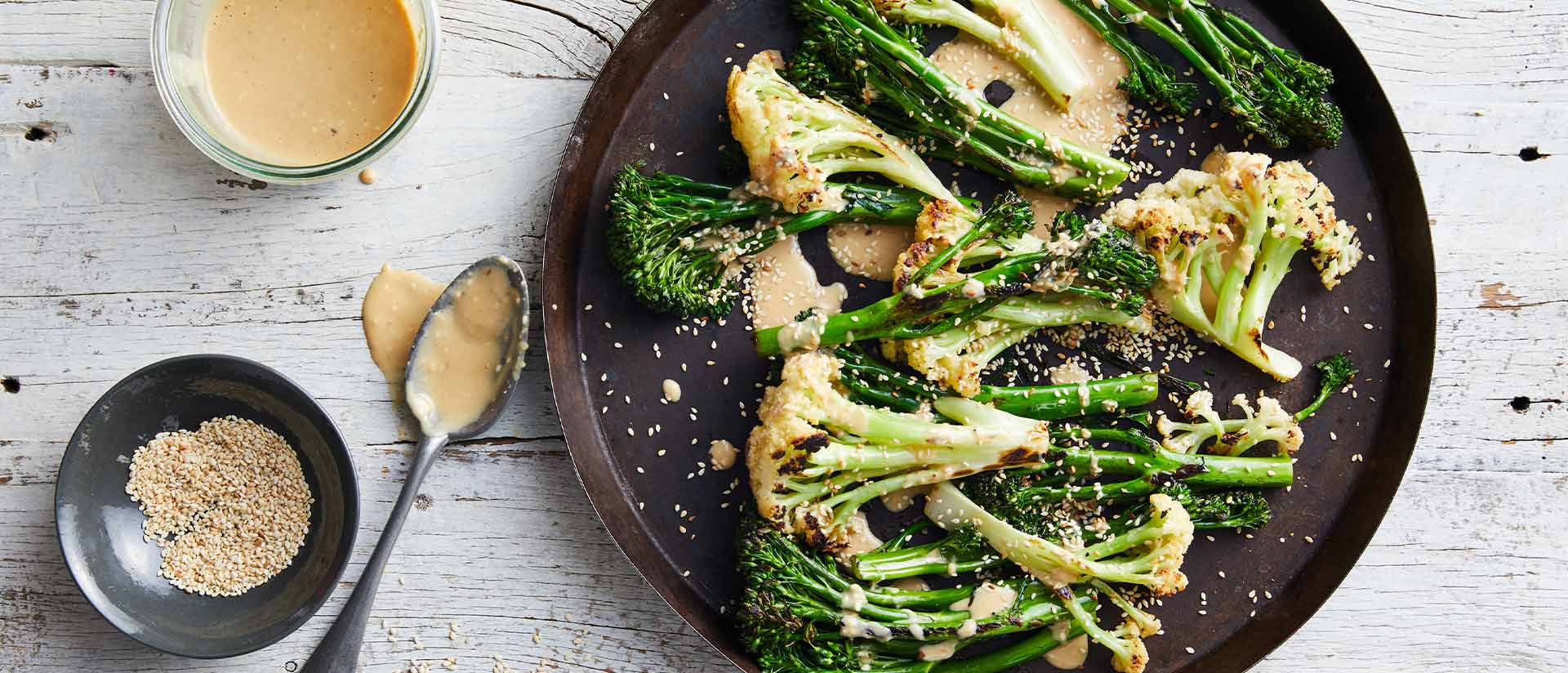 Barbecued Broccolini Fioretto With Sesame Miso Dressing Recipe
