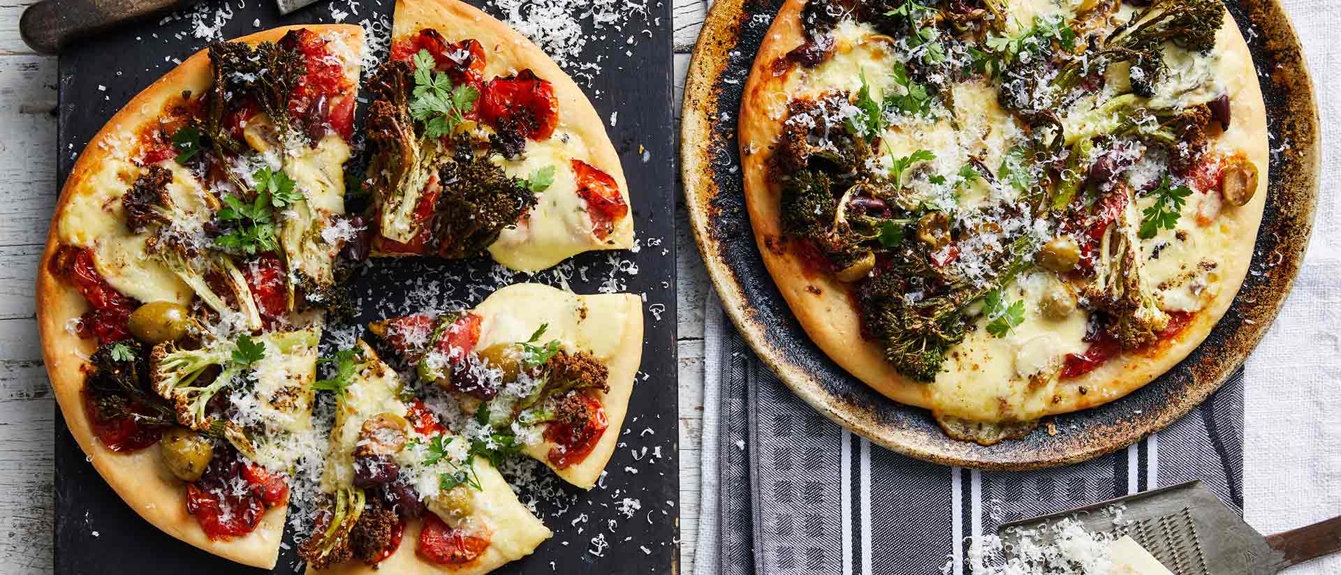 Vegetarian Roasted Broccolini Fioretto Pizza Recipe