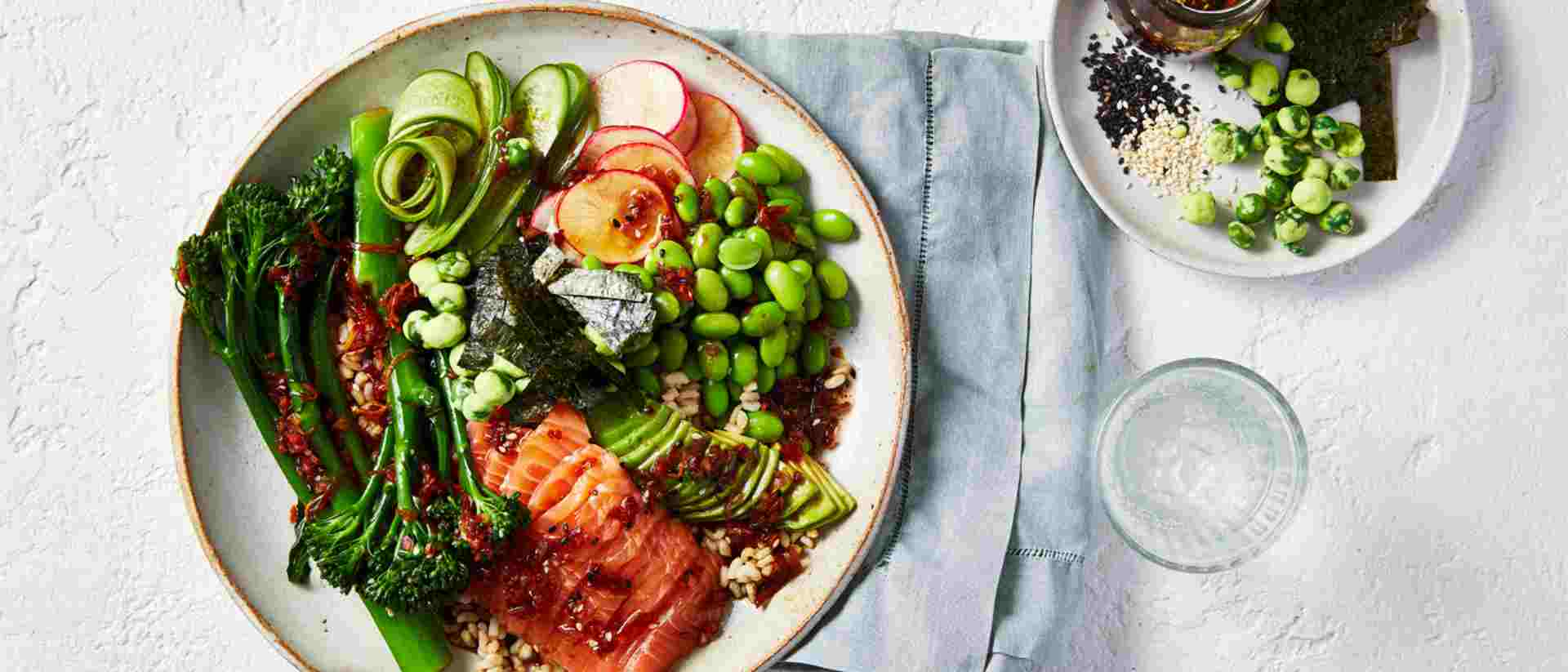 Broccolini Salmon Poke Bowl