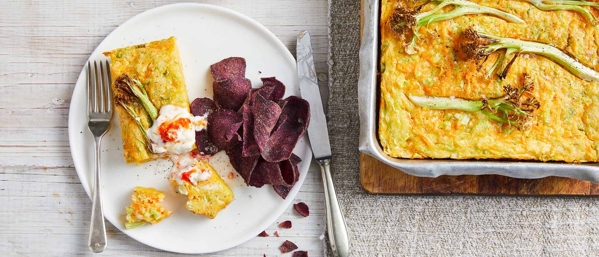 Cauli-blossom, Carrot And Haloumi Slice Recipe