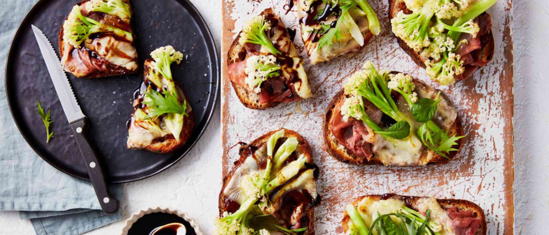 Onion Jam and Prosciutto toasties / sandwiches with Cauli-blossom® Recipe 
