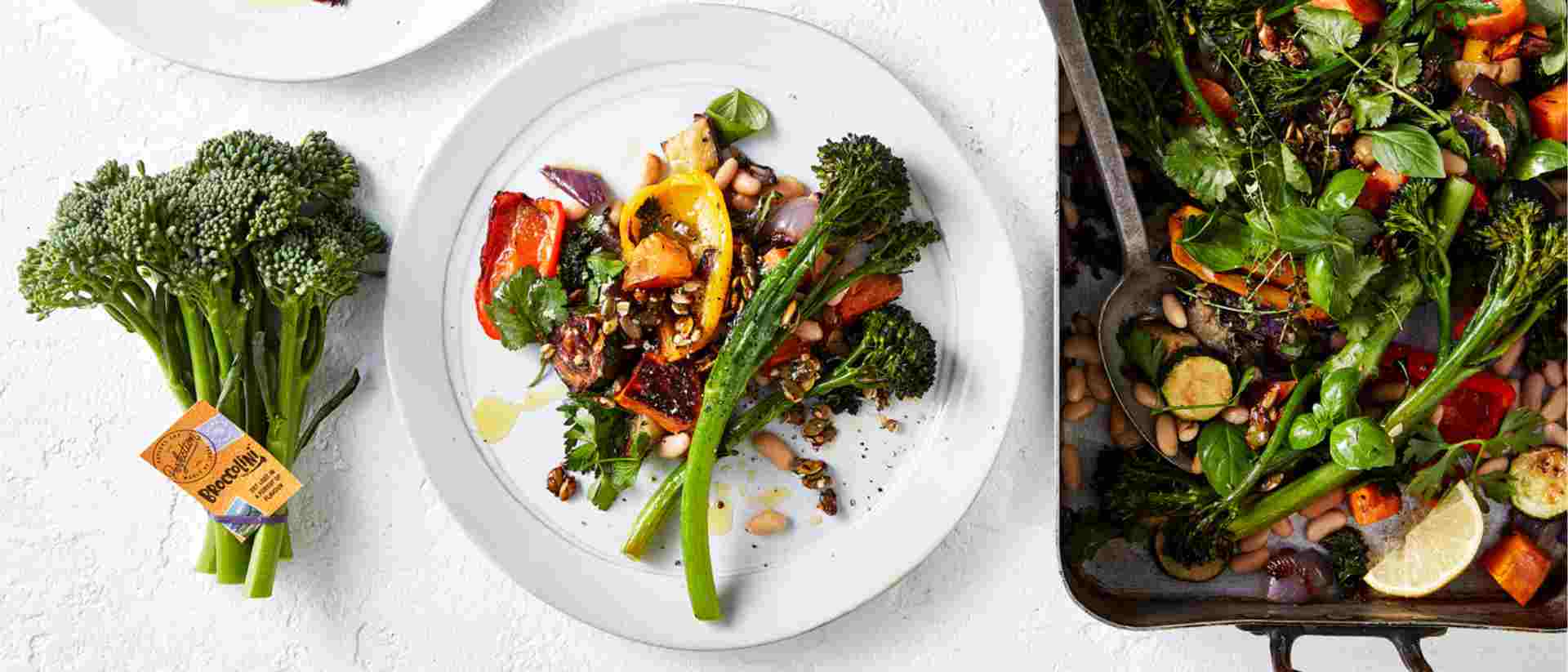Oven Baked Broccolini And White Bean Salad Tray Bake Recipe