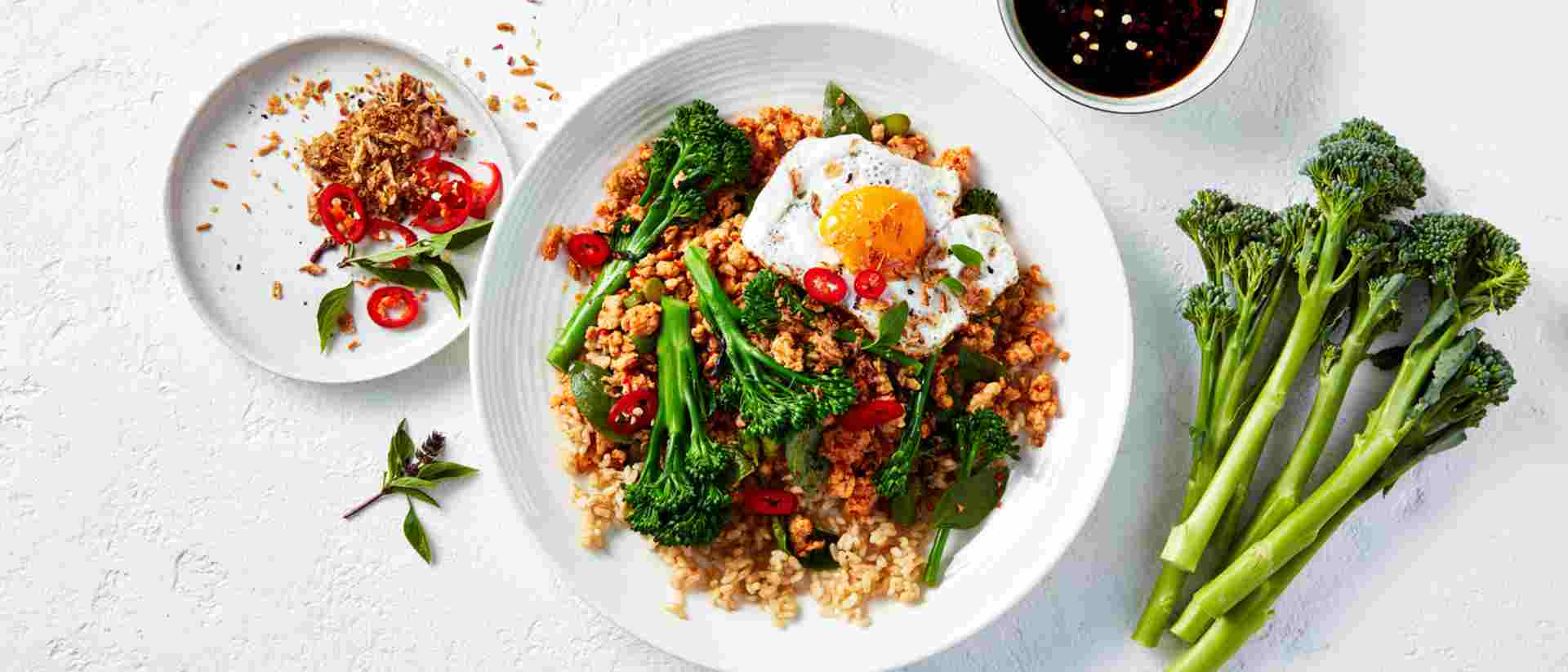 Pad Kra Pao Gai With Broccolini Stir Fried Chicken With Basil