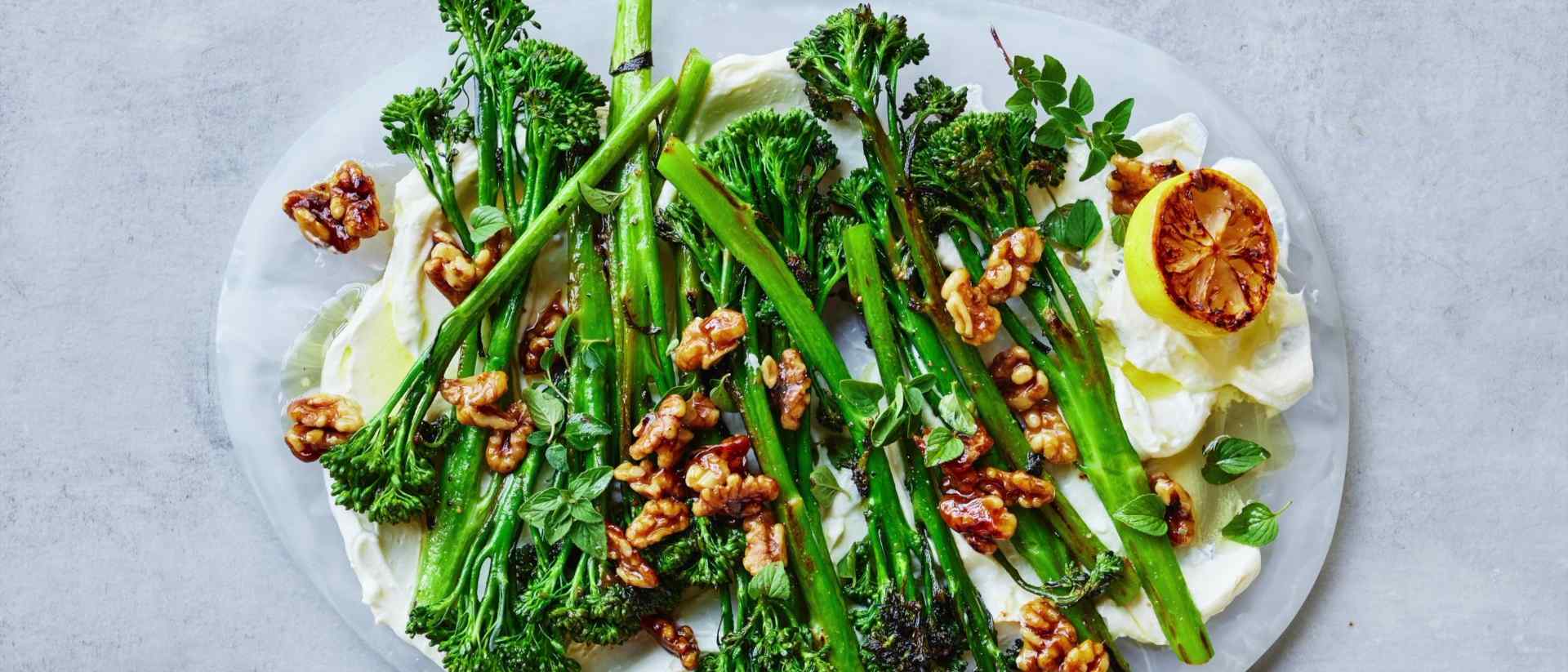 Seasoned Broccolini® with Whipped Feta & Honey Walnuts Recipe 
