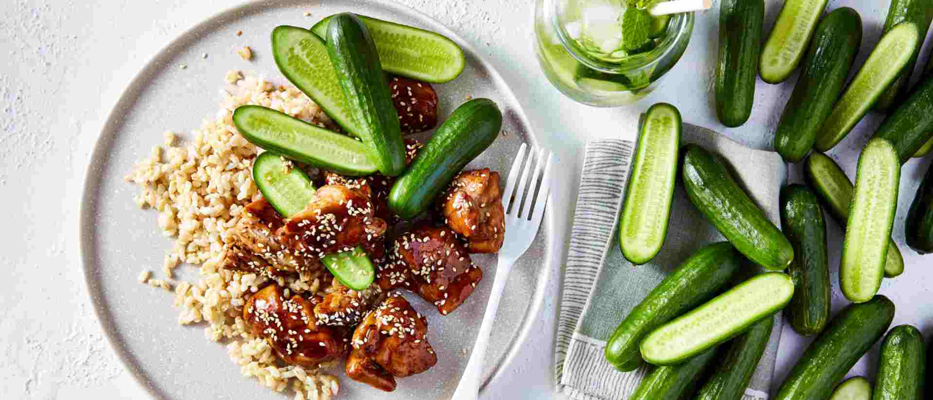 Teriyaki Chicken with Qukes® Baby Cucumbers Recipe 