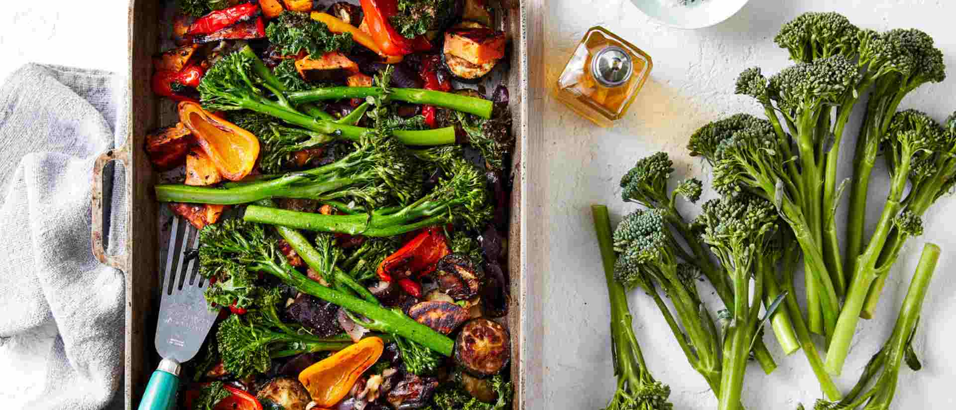 Tray Bake Roasted Vegetables With Broccolini